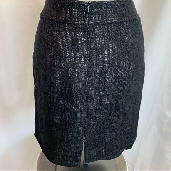 Milly dark gray linen bow front pencil skirt Sz 6 - Picture 3 of 10